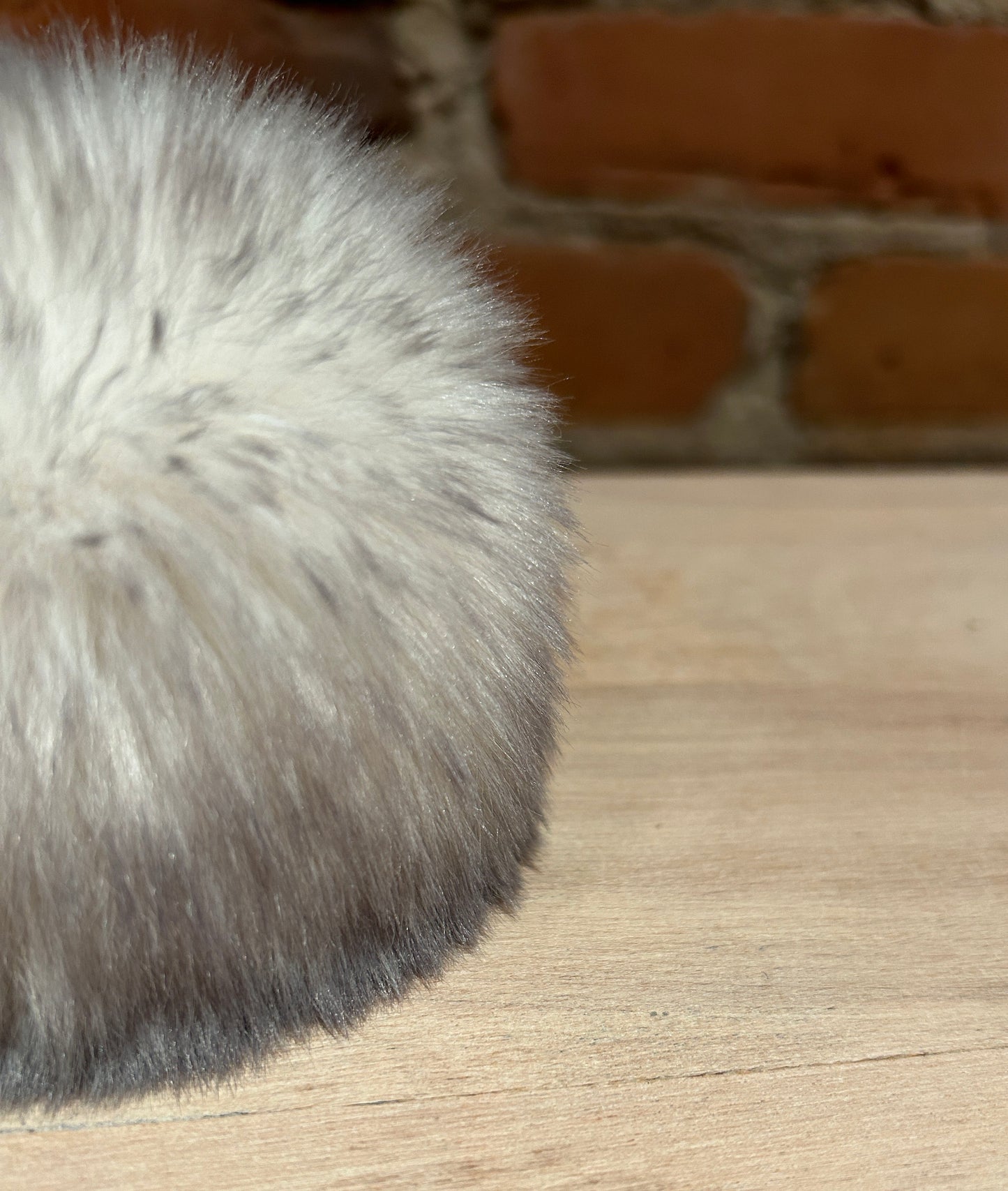 Light Grey Chinchilla Faux Fur Pom, 4 Inch