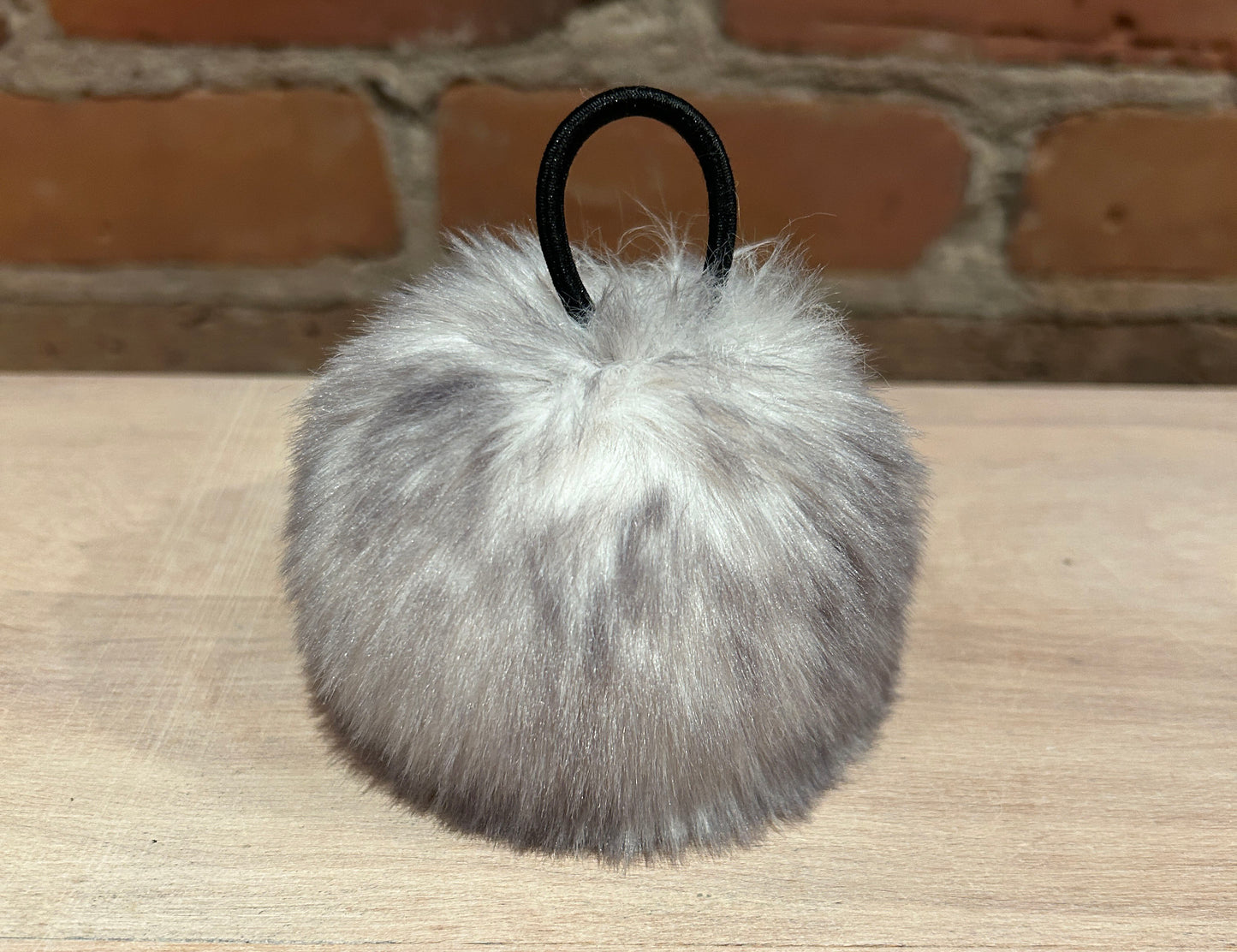 Light Grey Chinchilla Faux Fur Pom, 4 Inch