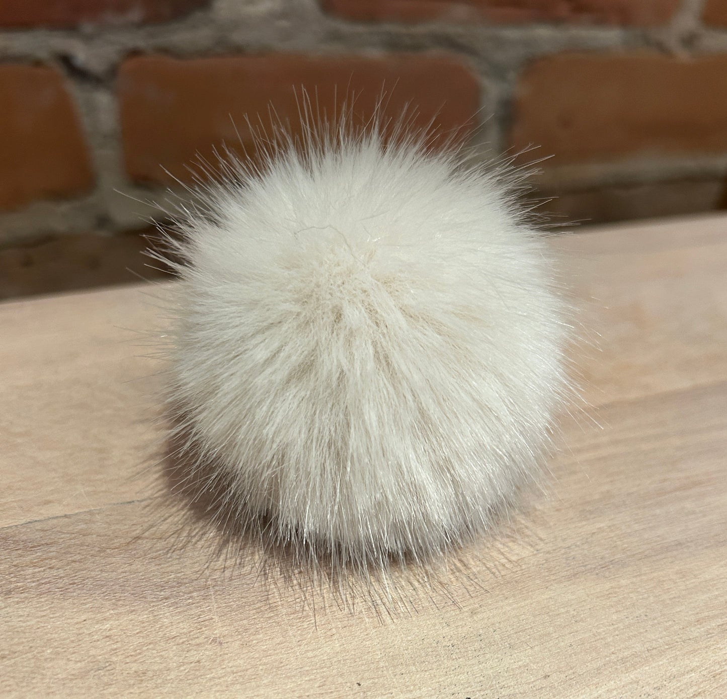 Winter White Mink Faux Fur Pom, 2.5 Inch