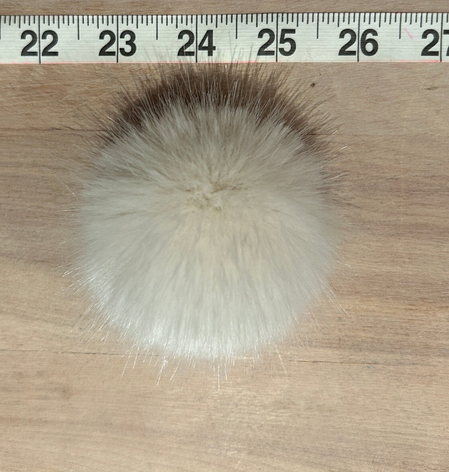 Winter White Mink Faux Fur Pom, 2.5 Inch