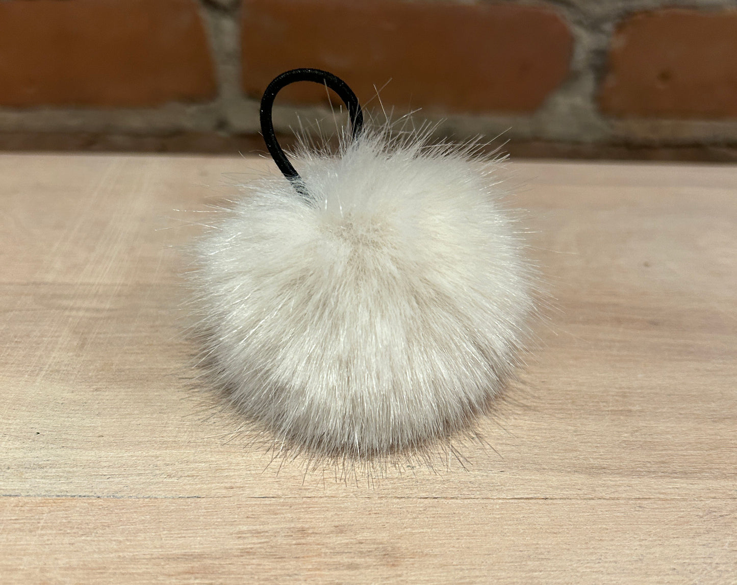 Winter White Mink Faux Fur Pom, 2.5 Inch