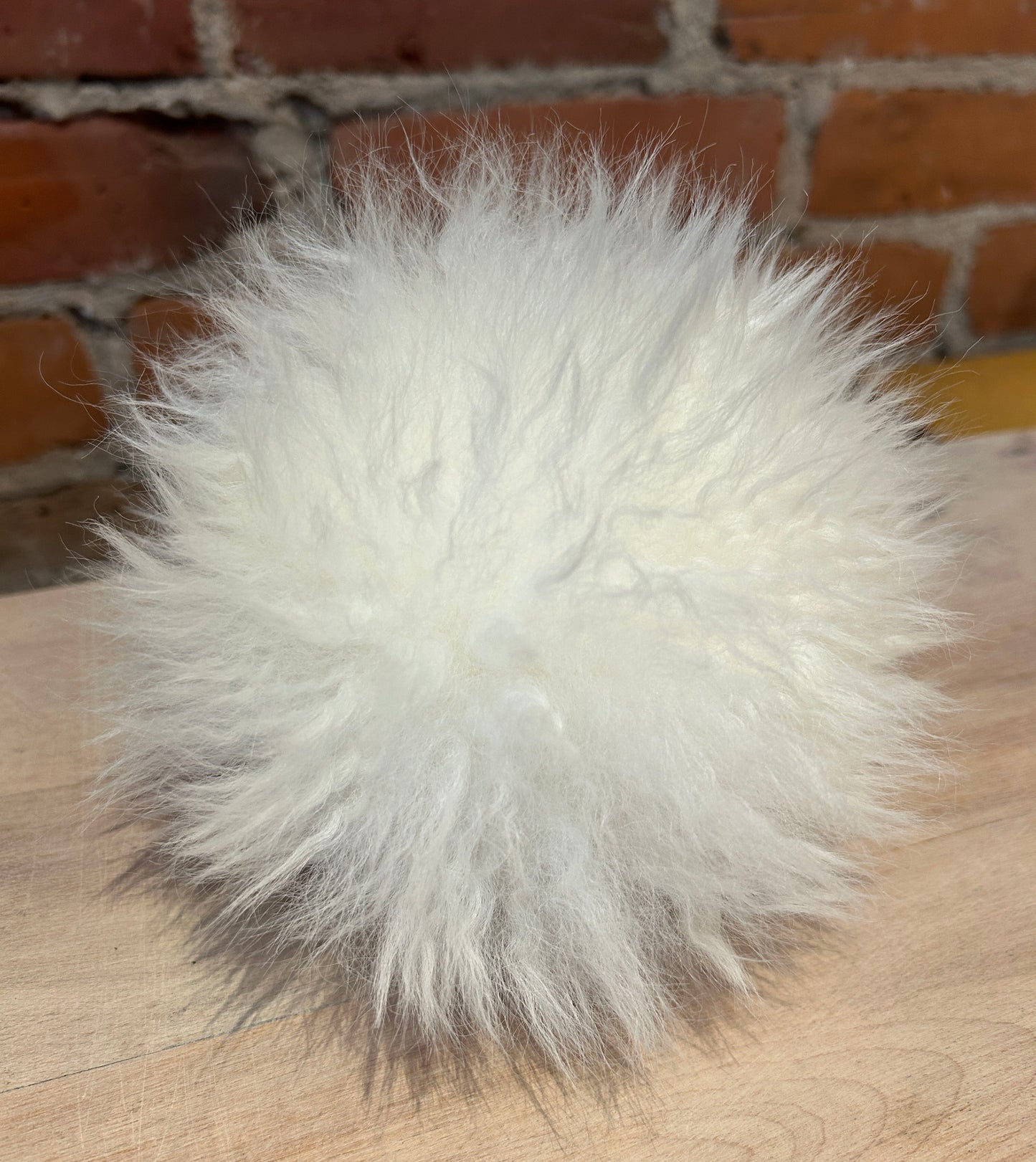 Jumbo White Lamb Pom, 7 Inch