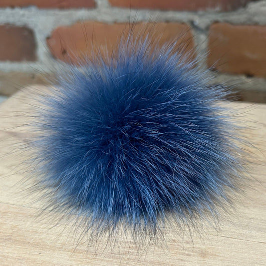 3.5 Inch Small Light Denim Blue Pom Pom