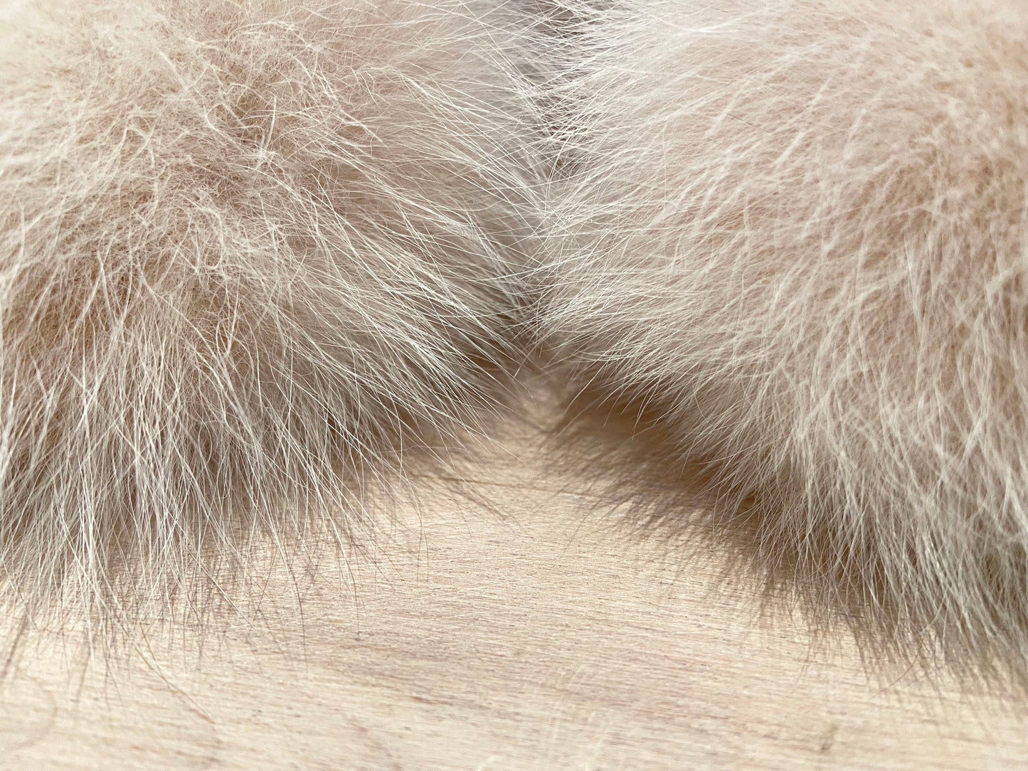 Ivory Peach Fox Fur Pom, 5.5 Inch