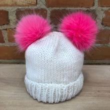 Load image into Gallery viewer, Neon Pink 2.5-Inch Mini Faux Fur Hat Pom Pom
