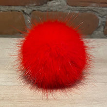 Load image into Gallery viewer, Coral Red 2.5-Inch Mini Mink Faux Fur Pom Pom for Baby&#39;s Knit Hat
