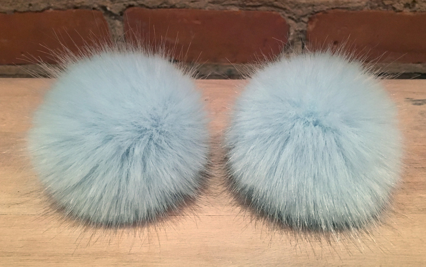 Robin's Egg Blue Mink Faux Fur Pom, 3 Inch