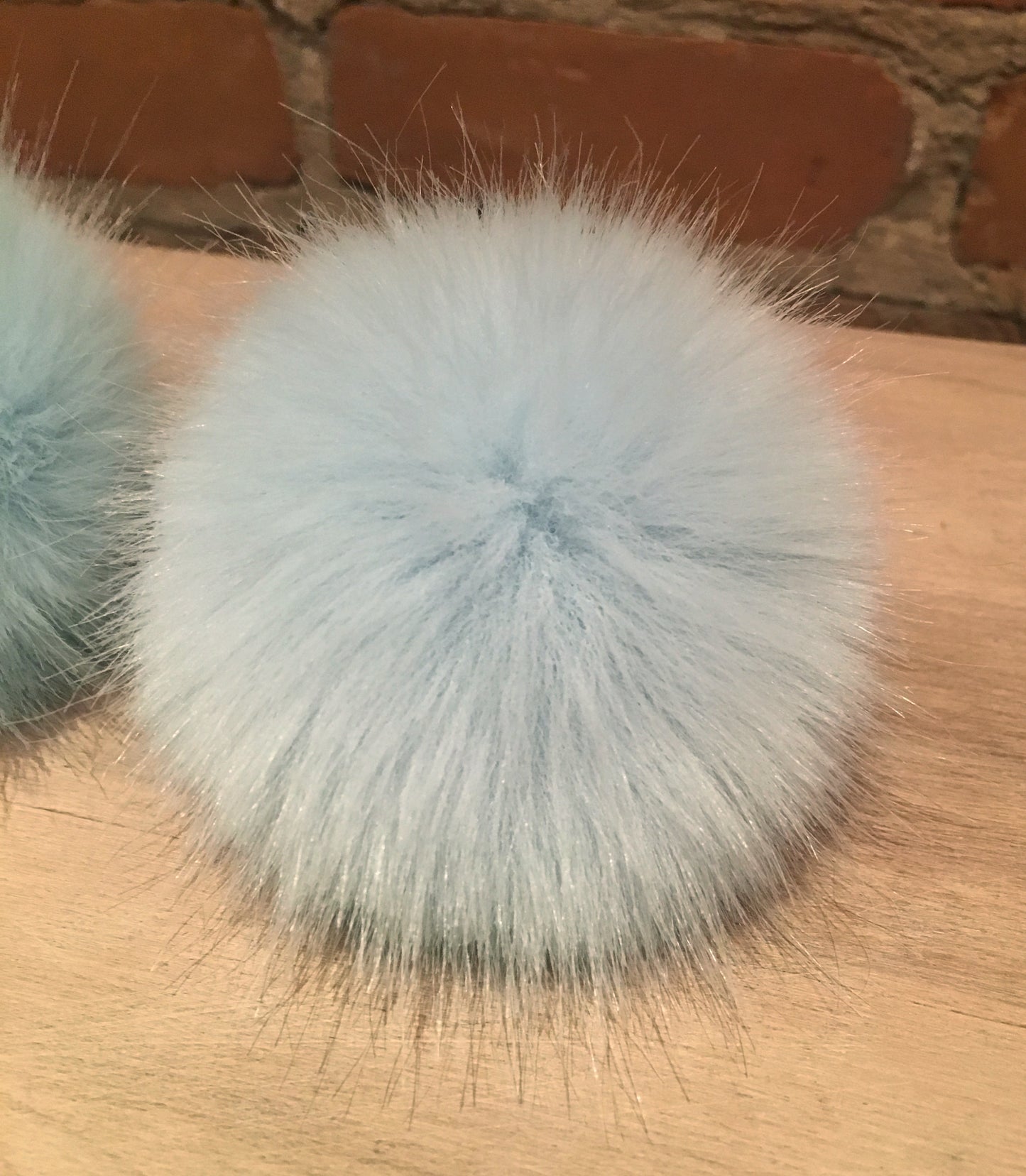 Robin's Egg Blue Mink Faux Fur Pom, 3 Inch