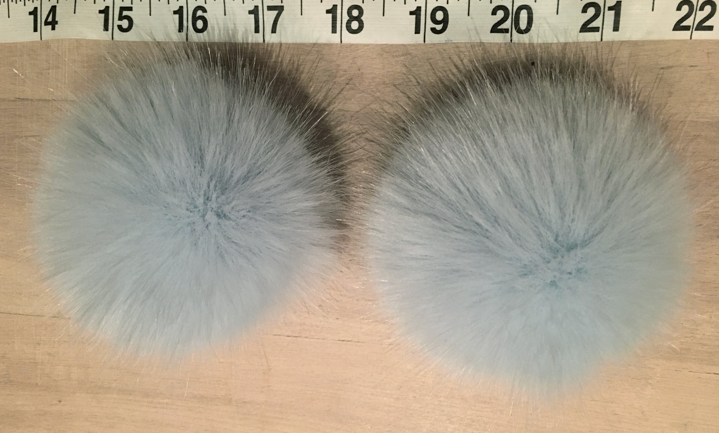 Robin's Egg Blue Mink Faux Fur Pom, 3 Inch