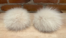 Load image into Gallery viewer, Ivory Peach Fox Fur Recycled Fur Pom, 3.5-Inch
