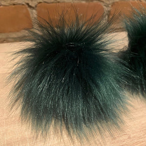 Clover Green Faux Lamb Fur Pom, 3.5-Inch
