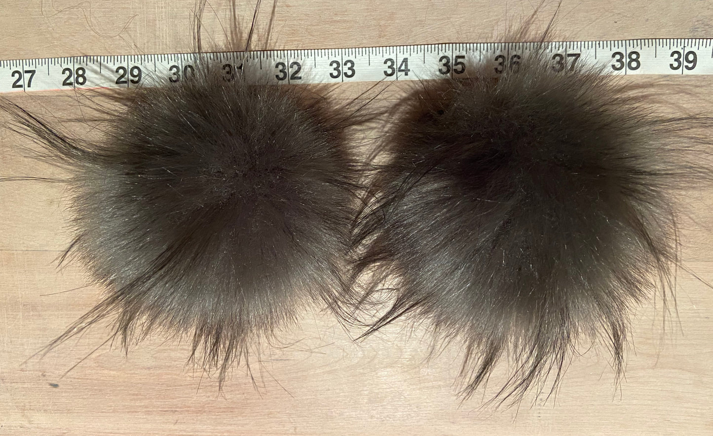 Brushed Steel Grey Faux Fur Pom, 4 Inch