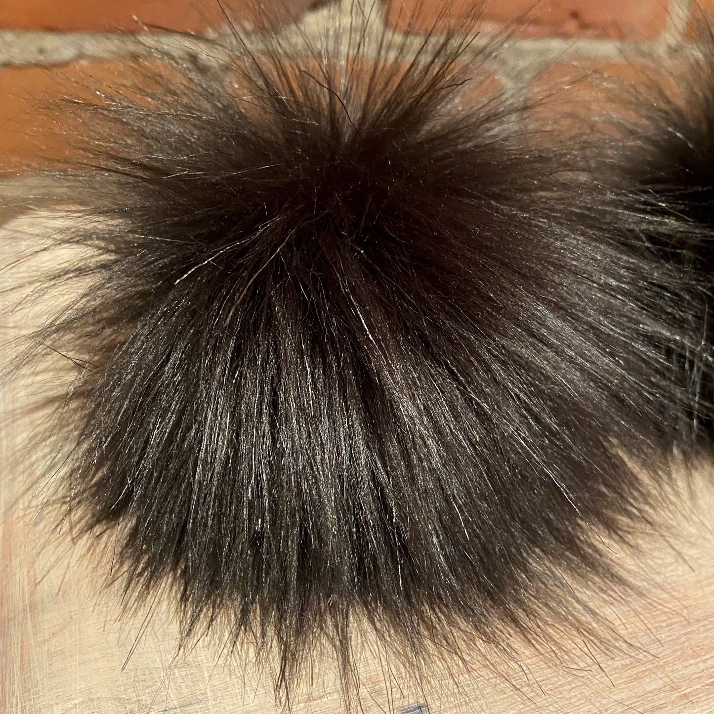 Chocolate Brown Faux Fur Pom Pom