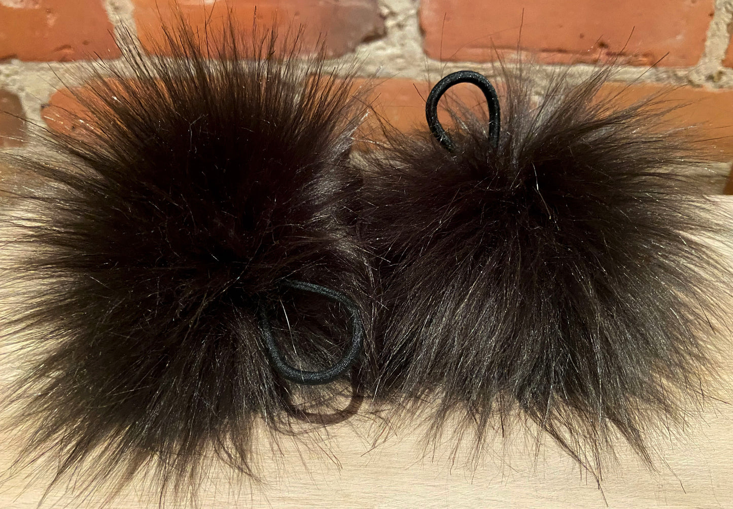 Chocolate Brown Faux Fur Pom, 5 Inch