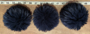 Navy Blue Fur Pom Pom, 4.5-Inch