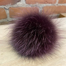 Load image into Gallery viewer, Recycled Purple Fox Fur Handmade Hat Pom
