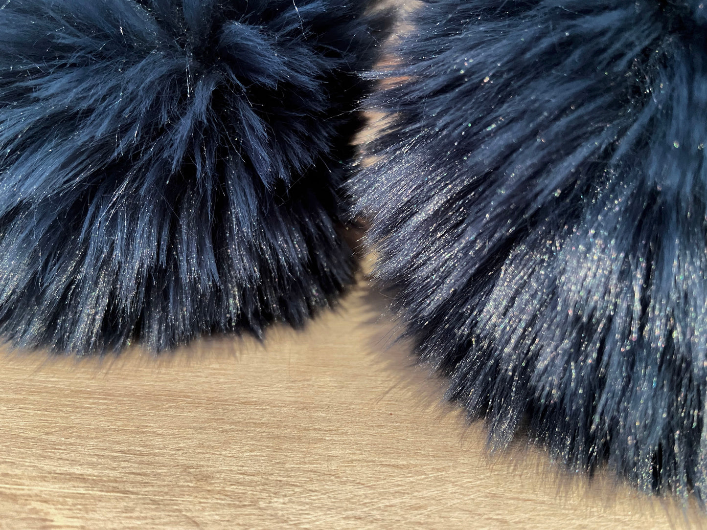 Navy Blue Faux Fur Pom, 4 Inch