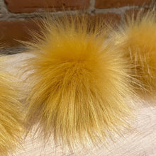 Load image into Gallery viewer, Small Gold Faux Lamb Fur Pom Pom, 3.5-Inch
