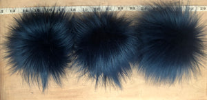 Teal Blue Faux Fur Pom Pom, 5-Inch