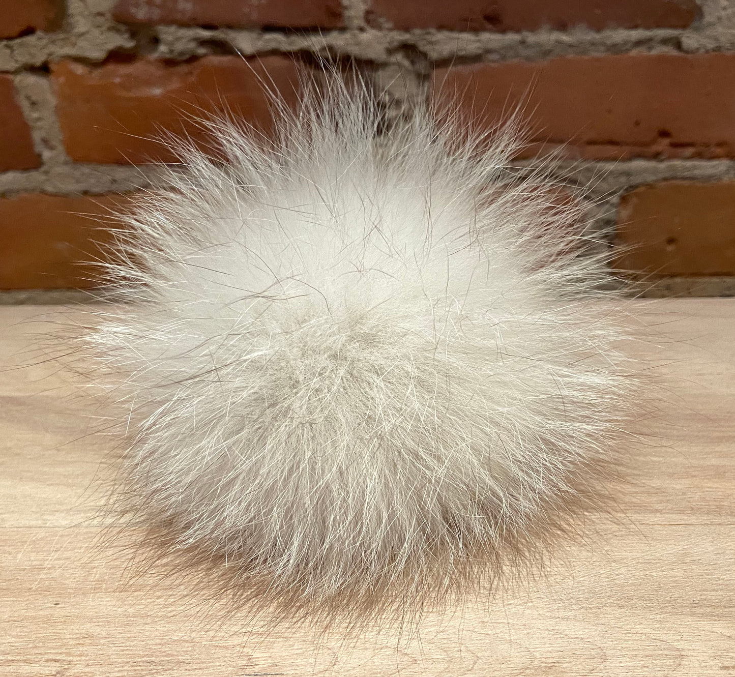 Blue Fox Fur Pom, 5.5 Inch