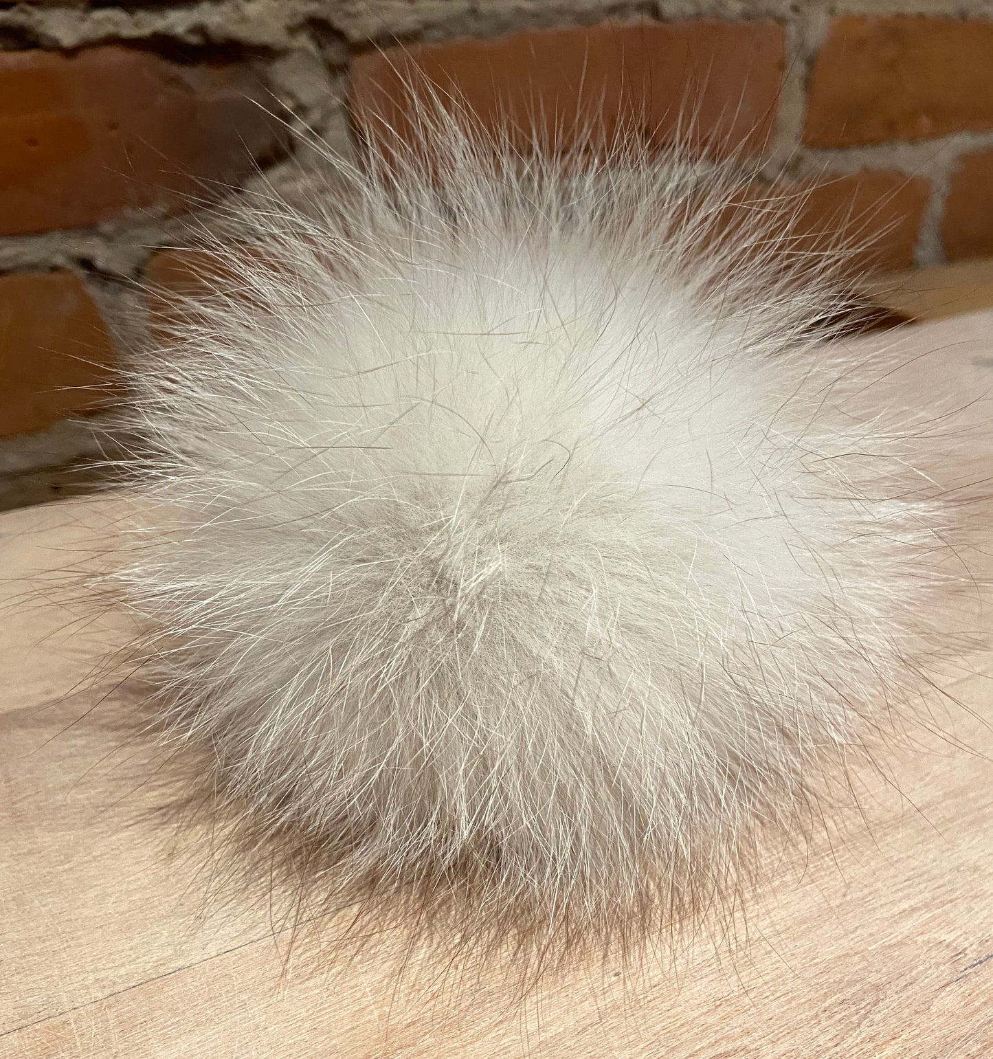 Blue Fox Fur Pom, 5.5 Inch