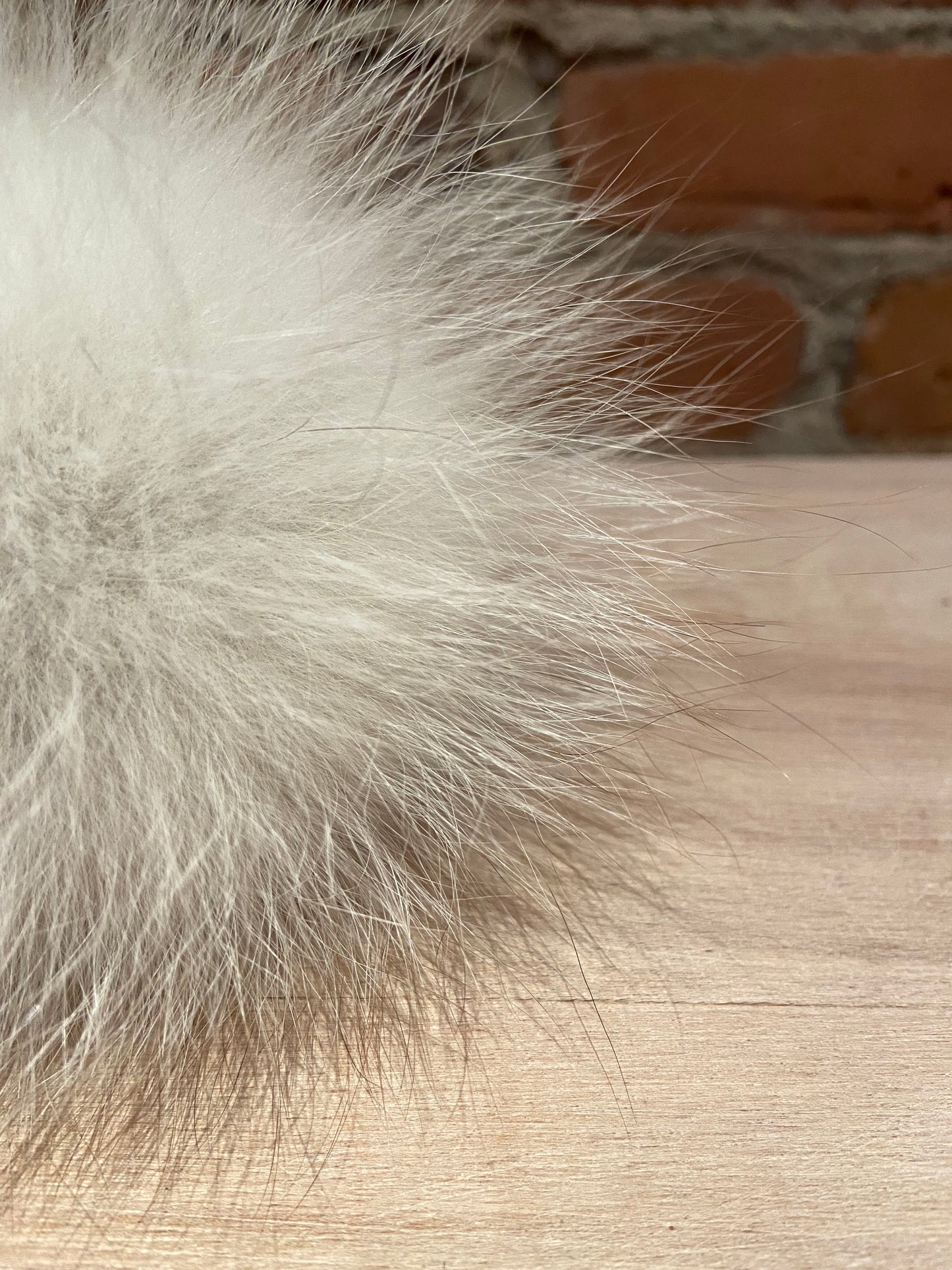 Blue Fox Fur Pom, 5.5 Inch