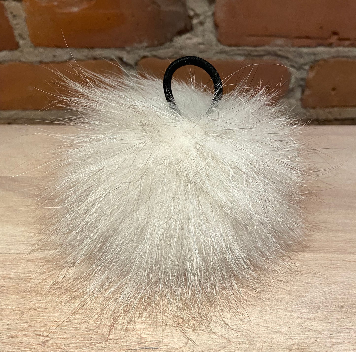 Blue Fox Fur Pom, 5.5 Inch