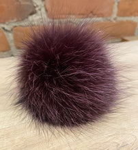 Load image into Gallery viewer, Small Purple Fox Fur Pom Pom, 3.5 Inch
