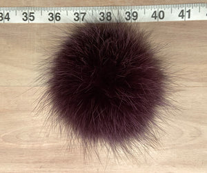 Small Purple Fox Fur Pom Pom, 3.5 Inch