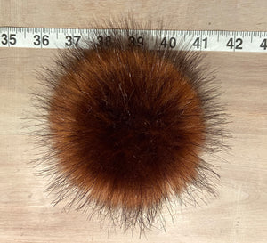 Golden Red Raccoon Faux Fur Pom Pom, 4-Inch