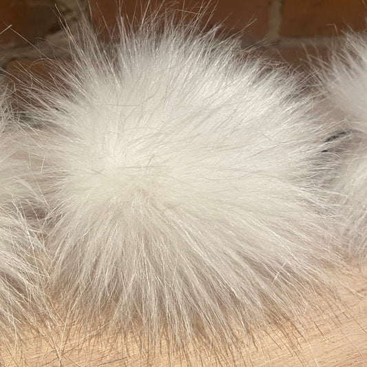 Pure Brilliant White Faux Fur Pom Pom