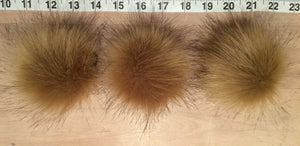 Golden Coyote Faux Fur Pom Pom, 3.5-Inch