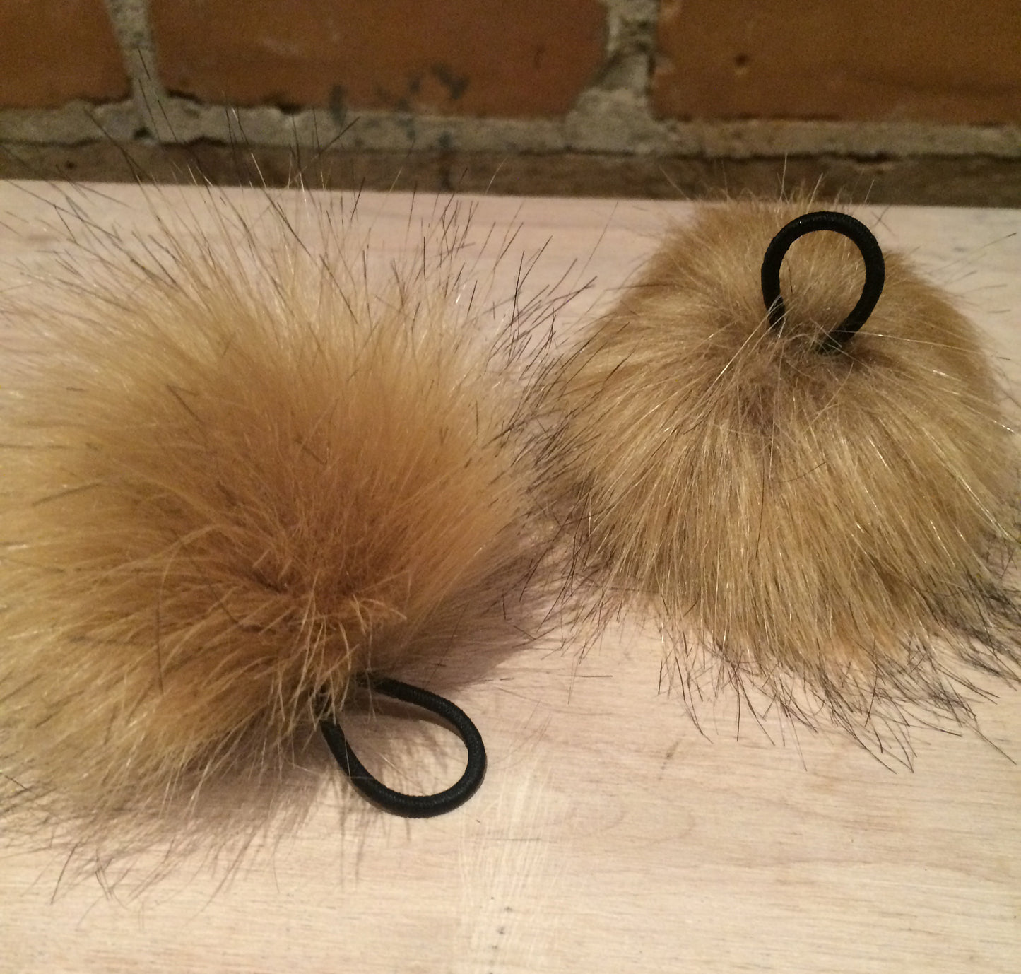 Golden Coyote Faux Fur Pom, 3.5 Inch