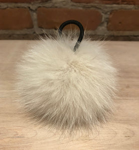 Ultra Light Beige Fox Fur Pom, 3.5-Inch