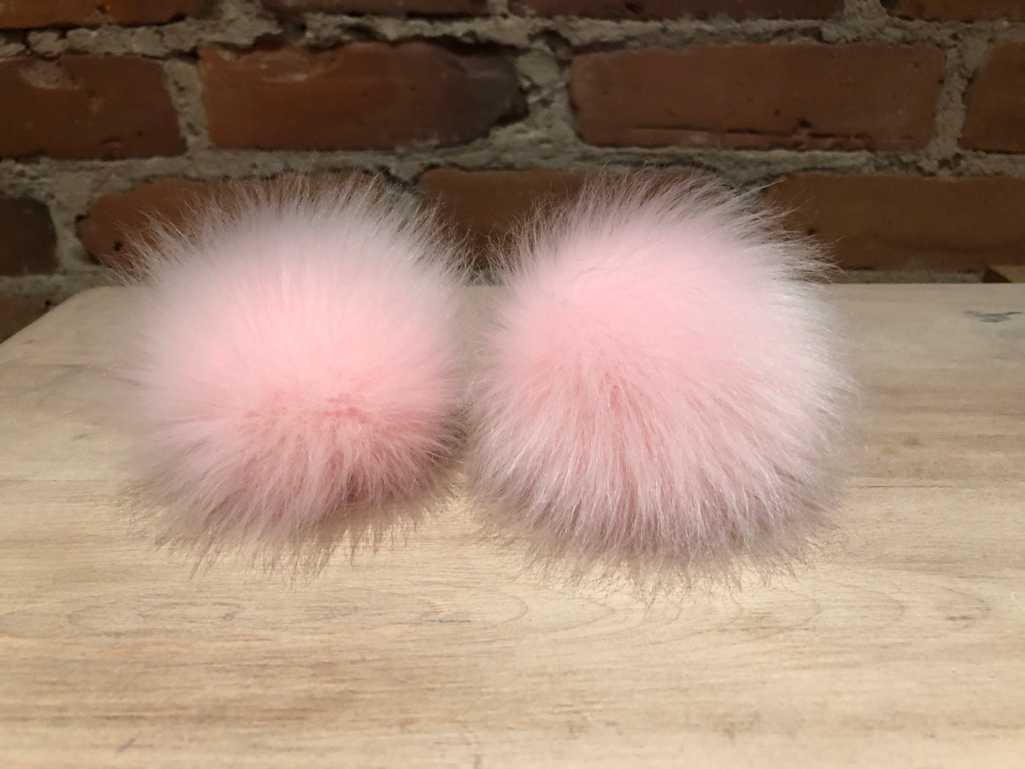 Bubblegum Pink Fox Faux Fur Pom, 3 Inch