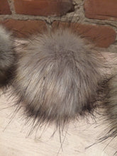 Load image into Gallery viewer, Grey Wolf Faux Fur Pom Pom, 5-Inch

