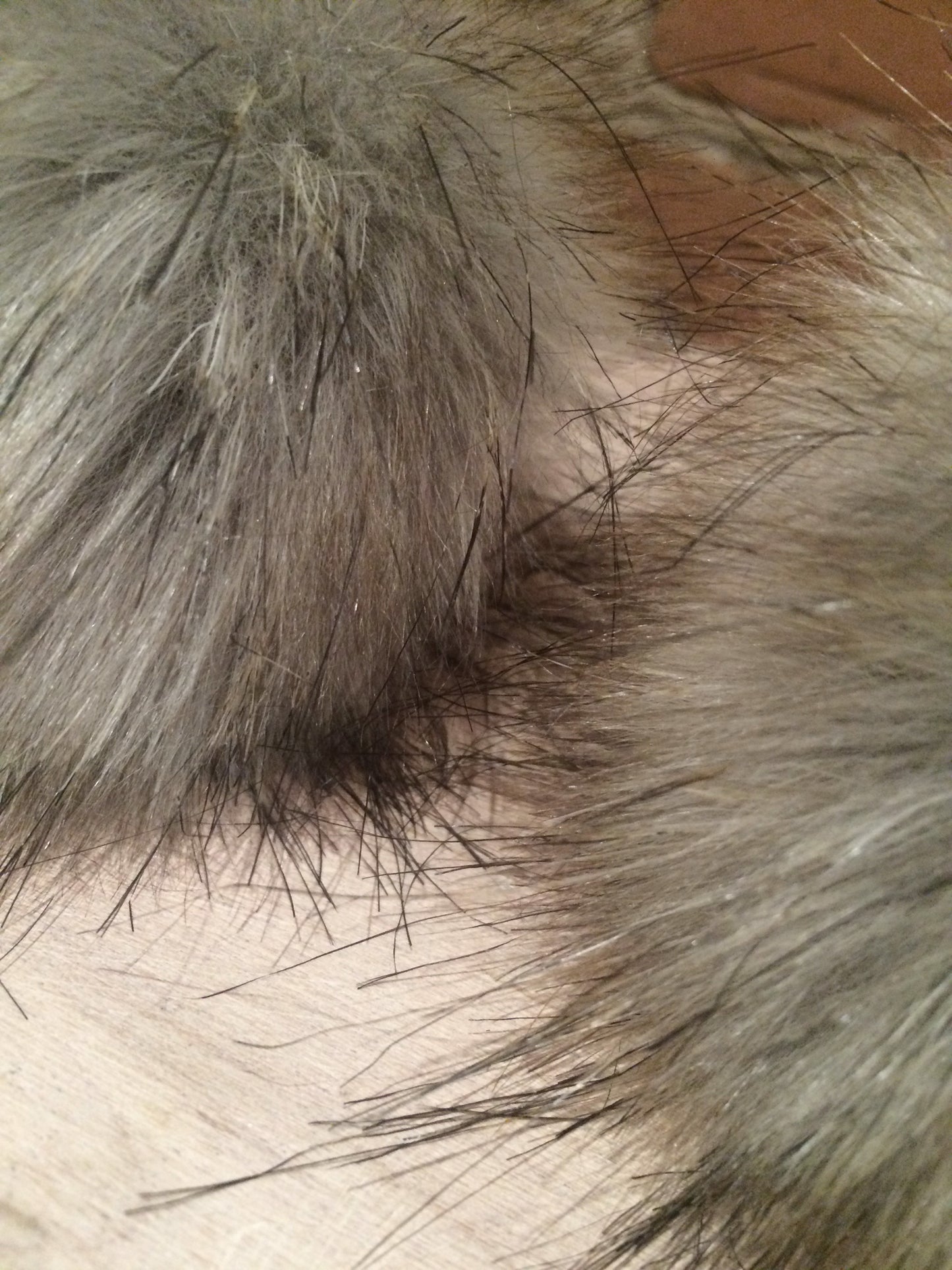 Grey Faux Fur Pom, 5 Inch