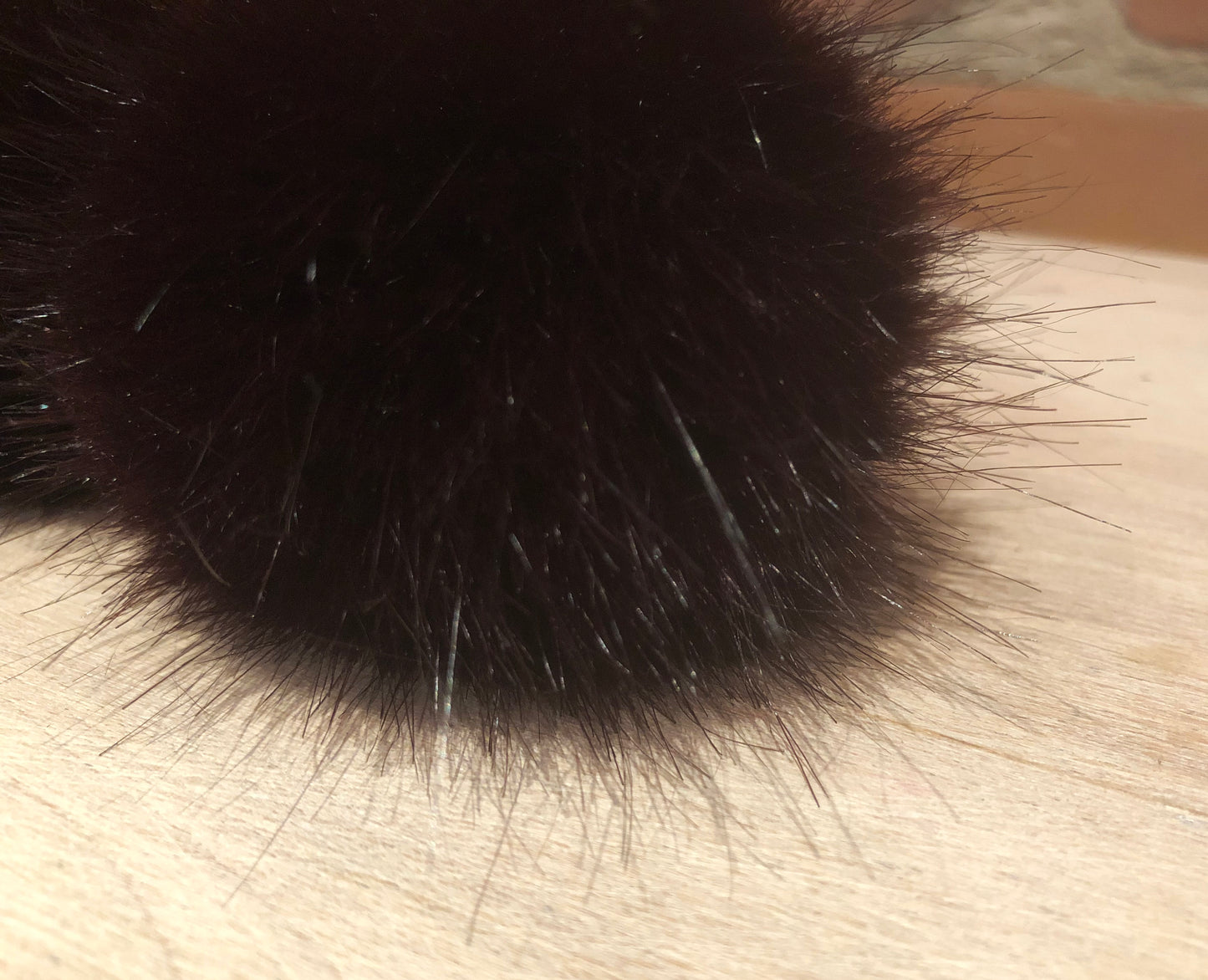 Burgundy Black Mink Faux Fur Pom, 2.5 Inch