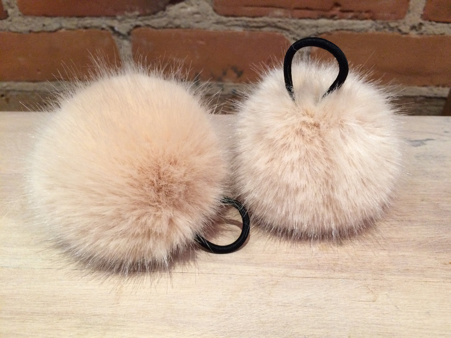 Peach Mink Faux Fur Pom, 3.5 Inch