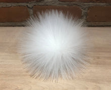 Load image into Gallery viewer, Sugar White Faux Fur Knit Hat Pom Pom, 3.5-Inch
