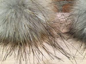 Grey Wolf Faux Fur Pom Pom, 3.5-Inch