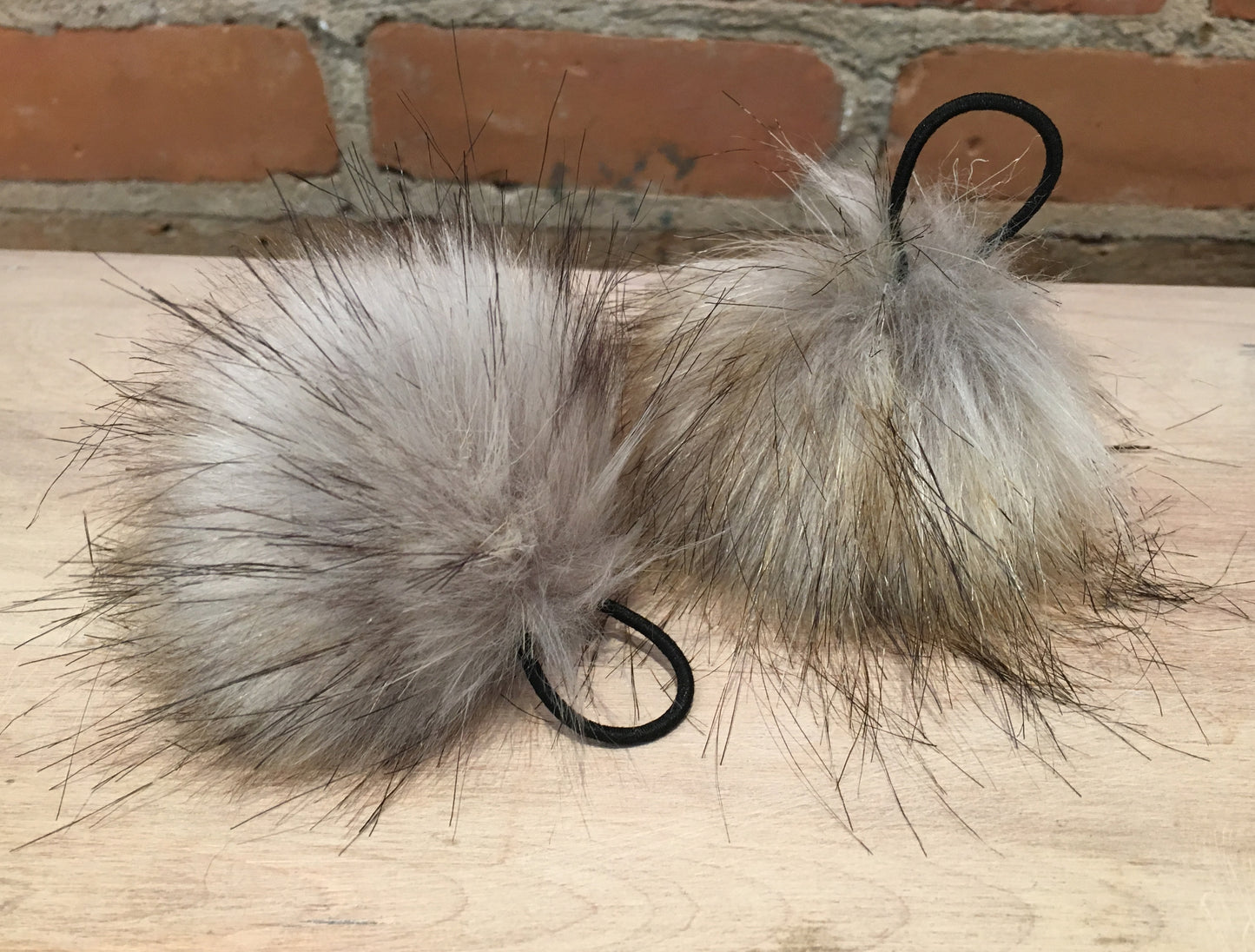 Grey Faux Fur Pom, 3.5 Inch