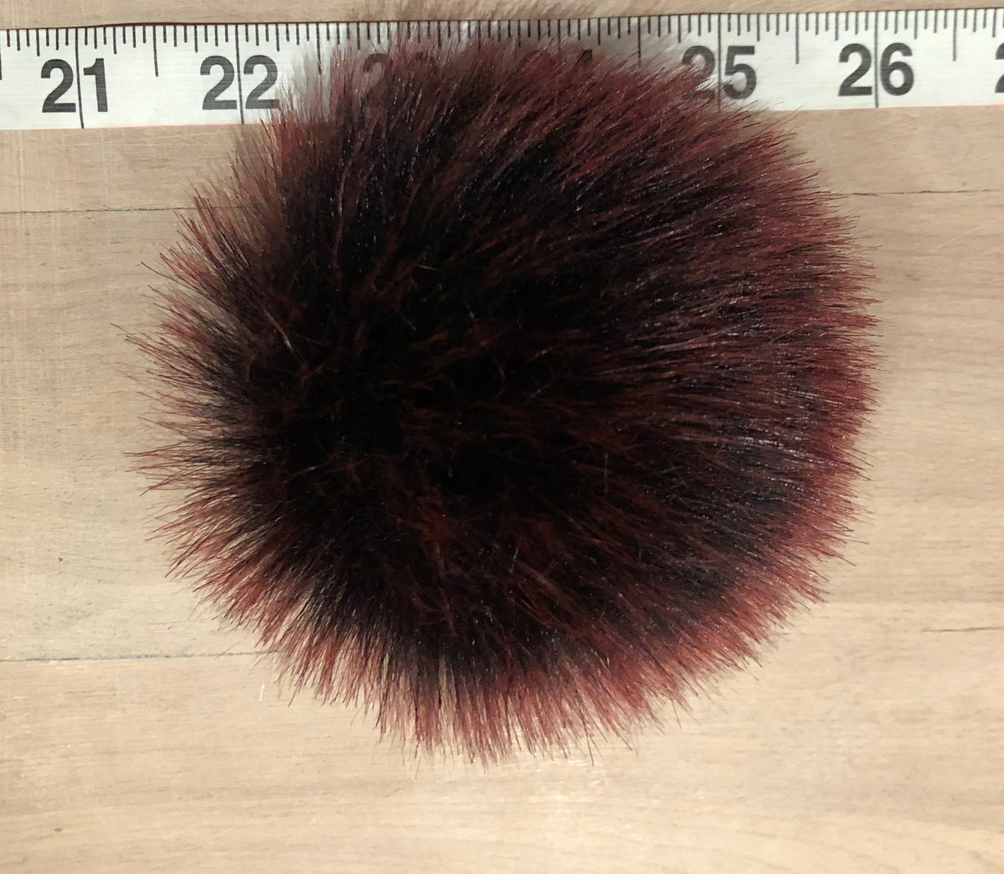 Burgundy Faux Fur Pom, 3.5 Inch