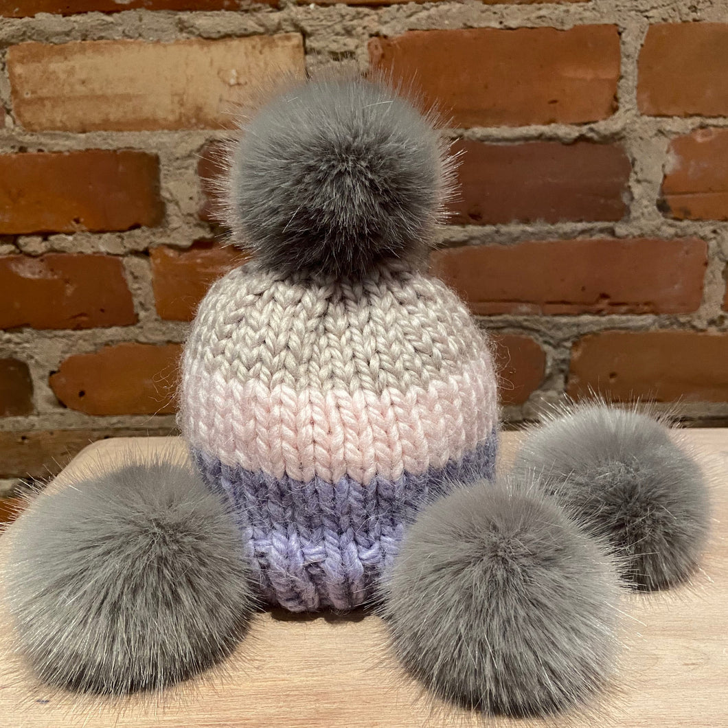 3-Inch Faux Fur Hat Pom Pom for Baby's Knit Hat