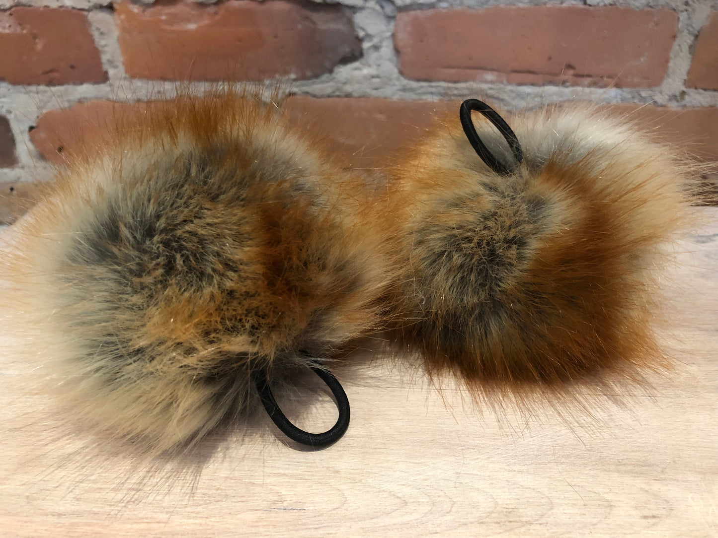 Vibrant Red Fox Faux Fur Pom, 5 Inch