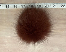 Load image into Gallery viewer, Cinnamon Burgundy Fox Fur Pom Pom, 3.5-Inch
