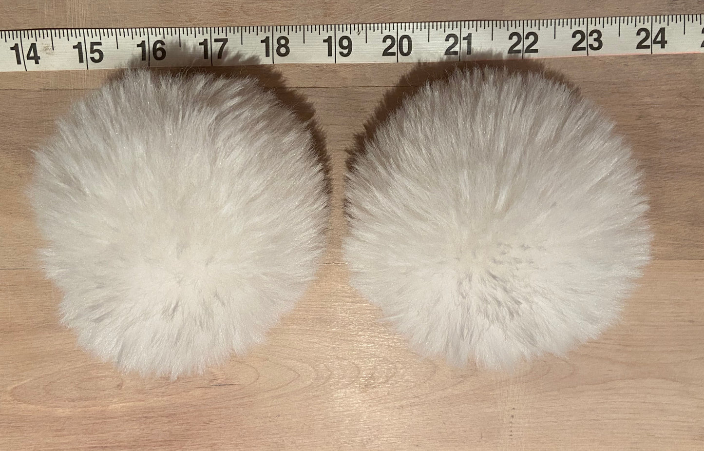 Cream White Faux Fur Pom, 4 Inch