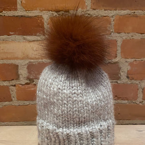 Cinnamon Fox Recycled Fur Pom Pom for Baby's Knit Hat