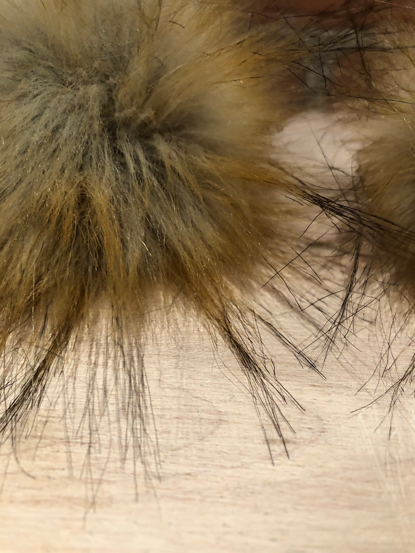 Golden Finnish Raccoon Faux Fur Pom, 3.5 Inch