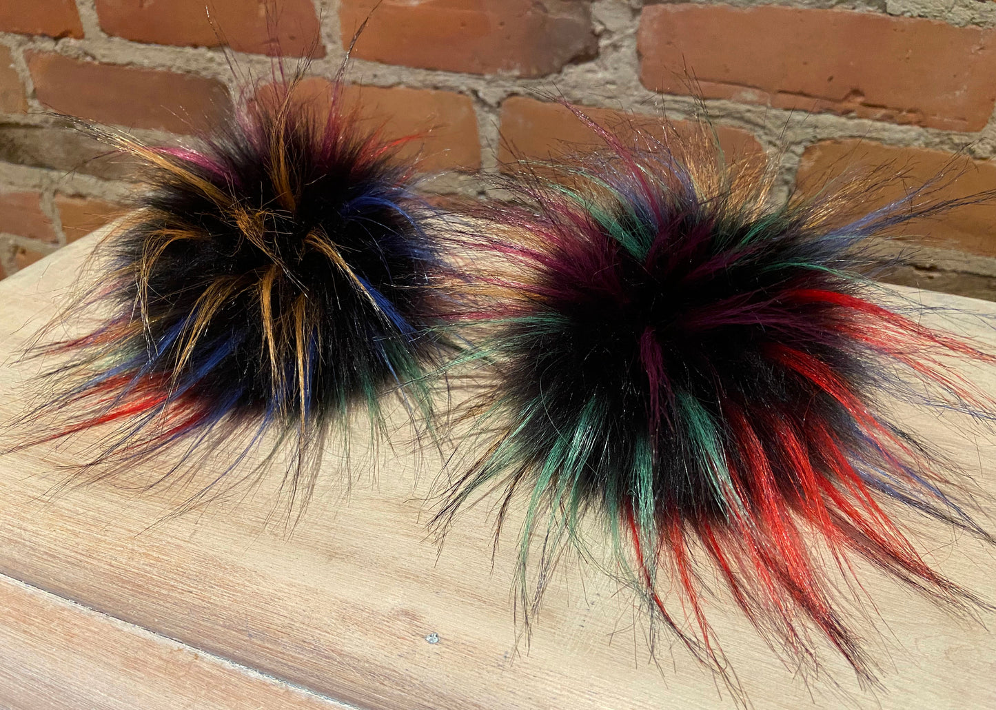 Fireworks Multi-Color Faux Fur Pom, 5 Inch